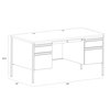 Hirsh Pedestal Desk, 30 in D X 48 in W X 29.5 in H, Platinum / White, Steel 22653